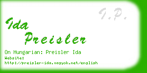 ida preisler business card